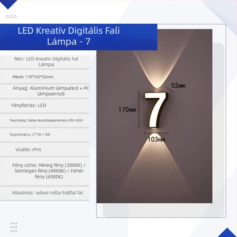 KAKAXI LED fali lámpa — alumínium test, PC árnyékoló, 220V, CE tanúsítvány