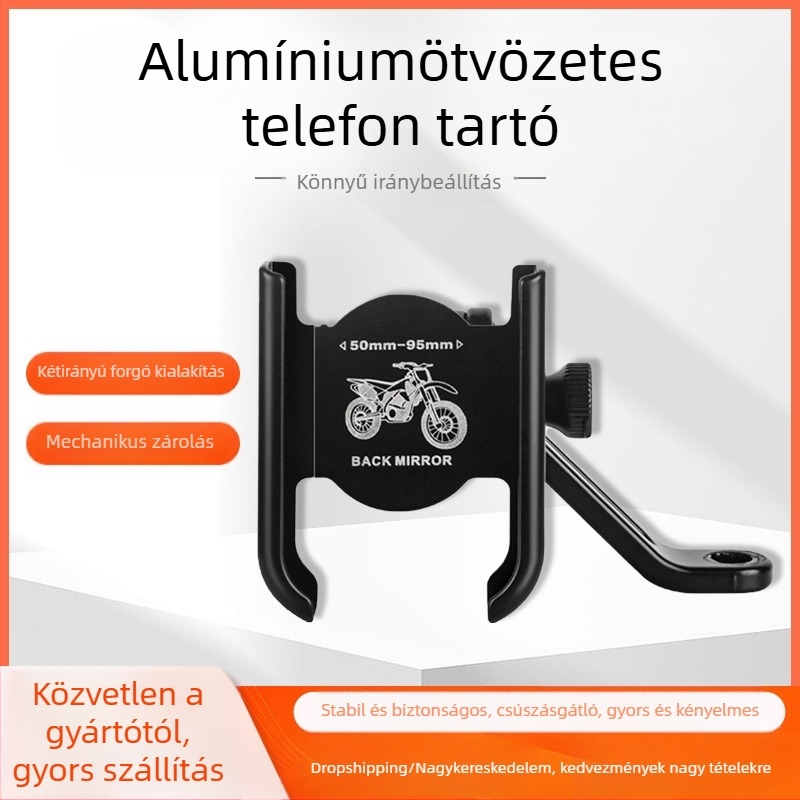 Motorkerékpár telefontartó - alumíniumötvözet, univerzális, testreszabható