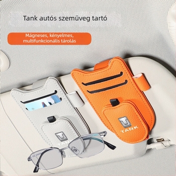 PU bőr autó napellenző klipsz – szemüveg, jegy és személyi igazolvány tartó, testreszabható