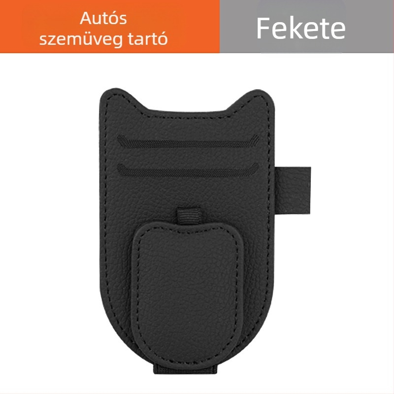 PU bőr autó napellenző klipsz – szemüveg, jegy és személyi igazolvány tartó, testreszabható