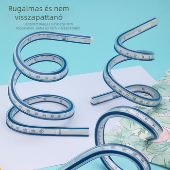 Kígyó alakú vonalzó — műanyagból, rugalmas kialakítás; tömeg 89 g; csomagolás 19×9×1,5 cm