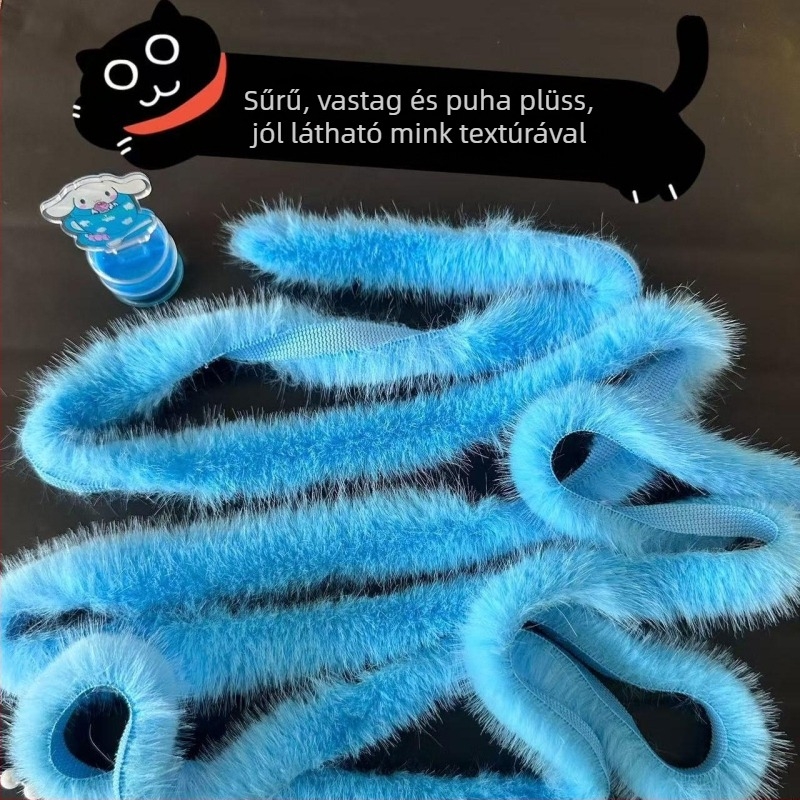 Műmink szőr csíkok DIY kézműves projektekhez – nyers élű dekor ruházathoz