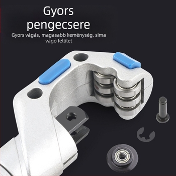 Csővágó rozsdamentes acél pengével, csapágyas mechanizmussal, görgővel a vágáshoz, kompatibil vas-, réz- és műanyag csövekre