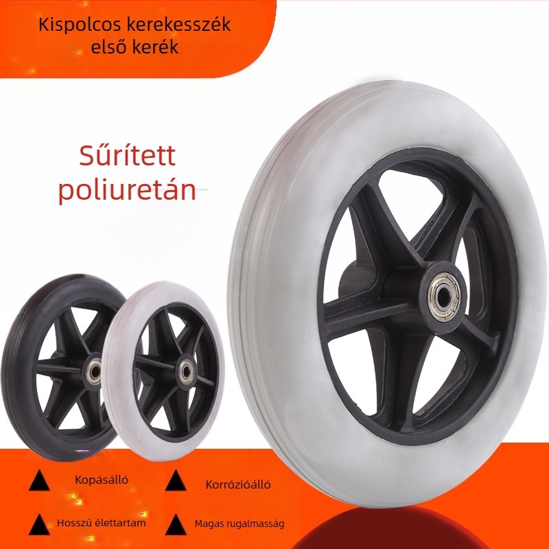 Kerekesszék elülső kereke, univerzális, gumi, nem felfújható, modell YBK-011, márka Yibaikang