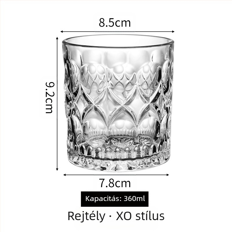 Kristály whisky pohár készlet (4 db, 301–400 ml, ajándékdoboz, logó nyomtatás)