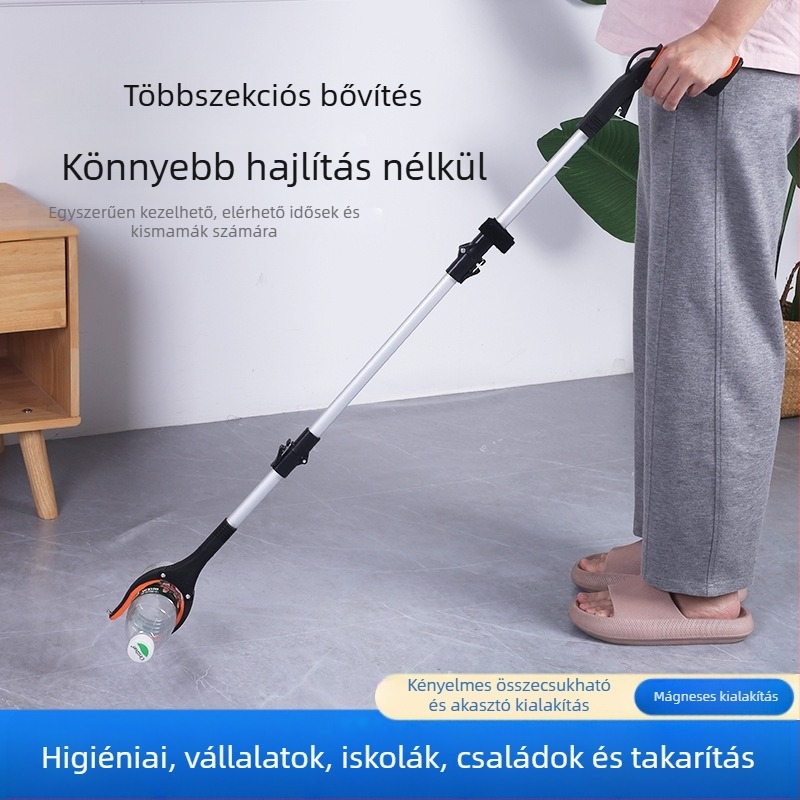 Lancai robusztus, hosszabbítható szemetesgyűjtő eszköz – fém-plasztikus kivitel, háztartási higiénia