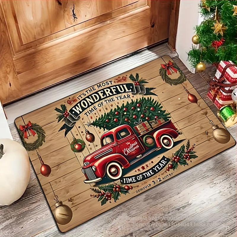 Ajtó szőnyeg — poliészter rost, nyomtatás, négyzet alakú, szivárvány minta, gépi mosás