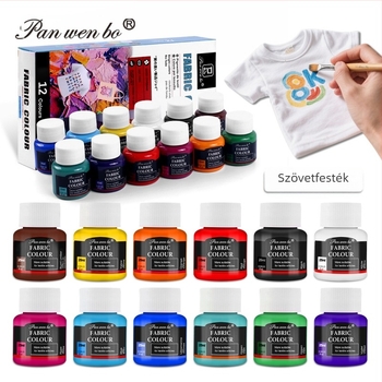 Pan Wenbo akvarellfesték készlet, 12 szín, folyékony pigment, 25 ml/tubus, akvarell festéshez