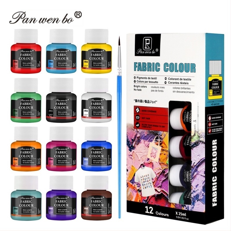 Pan Wenbo akvarellfesték készlet, 12 szín, folyékony pigment, 25 ml/tubus, akvarell festéshez