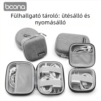 BN-F003 Digitális kiegészítők tároló tok | Oxford anyag, 1 kg teherbírás | Bluetooth fülhallgatók, kábelek, töltők és USB meghajtók számára
