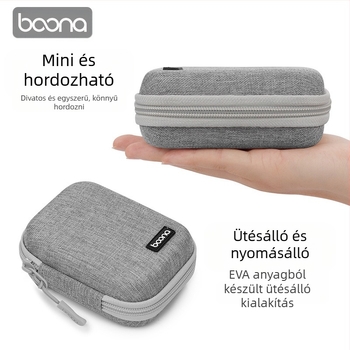 BN-F003 Digitális kiegészítők tároló tok | Oxford anyag, 1 kg teherbírás | Bluetooth fülhallgatók, kábelek, töltők és USB meghajtók számára