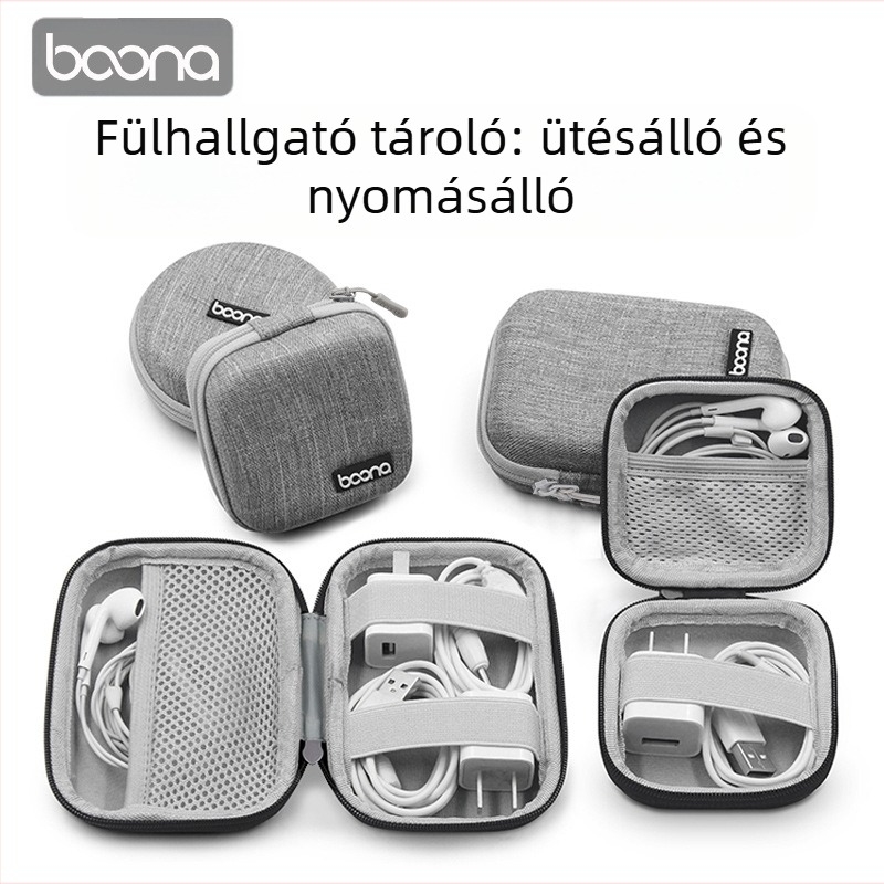 BN-F003 Digitális kiegészítők tároló tok | Oxford anyag, 1 kg teherbírás | Bluetooth fülhallgatók, kábelek, töltők és USB meghajtók számára