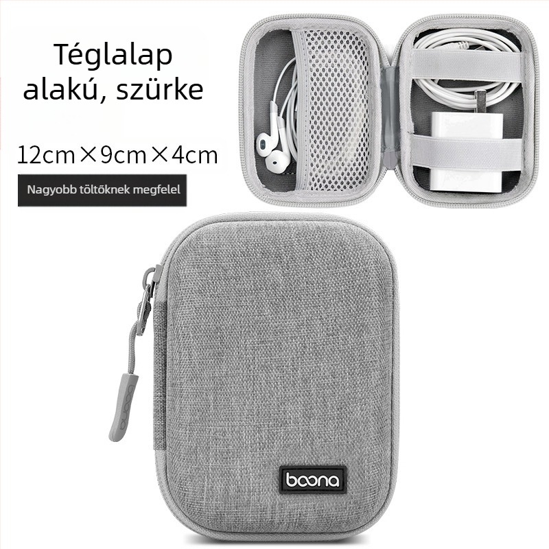 BN-F003 Digitális kiegészítők tároló tok | Oxford anyag, 1 kg teherbírás | Bluetooth fülhallgatók, kábelek, töltők és USB meghajtók számára