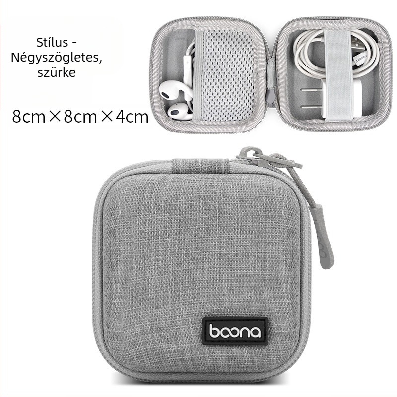 BN-F003 Digitális kiegészítők tároló tok | Oxford anyag, 1 kg teherbírás | Bluetooth fülhallgatók, kábelek, töltők és USB meghajtók számára