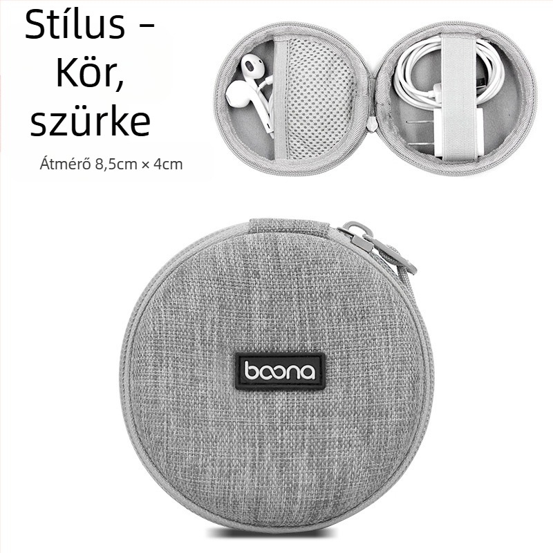 BN-F003 Digitális kiegészítők tároló tok | Oxford anyag, 1 kg teherbírás | Bluetooth fülhallgatók, kábelek, töltők és USB meghajtók számára