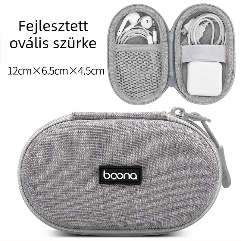 BN-F003 Digitális kiegészítők tároló tok | Oxford anyag, 1 kg teherbírás | Bluetooth fülhallgatók, kábelek, töltők és USB meghajtók számára
