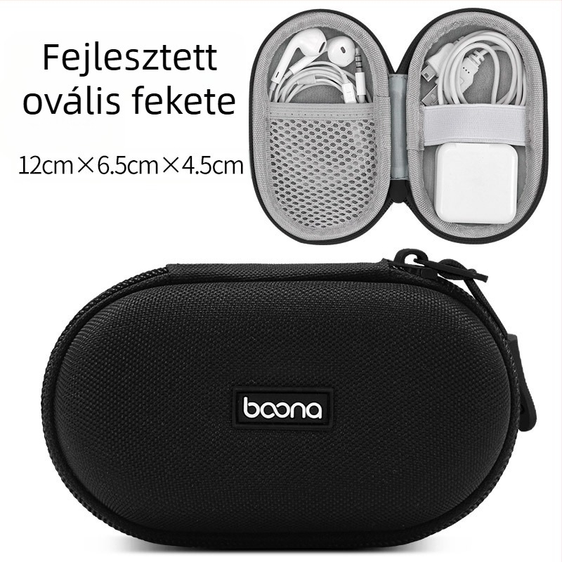 BN-F003 Digitális kiegészítők tároló tok | Oxford anyag, 1 kg teherbírás | Bluetooth fülhallgatók, kábelek, töltők és USB meghajtók számára