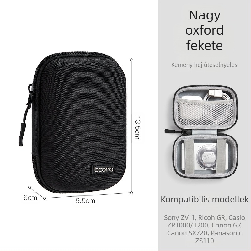 BN-F003 Digitális kiegészítők tároló tok | Oxford anyag, 1 kg teherbírás | Bluetooth fülhallgatók, kábelek, töltők és USB meghajtók számára
