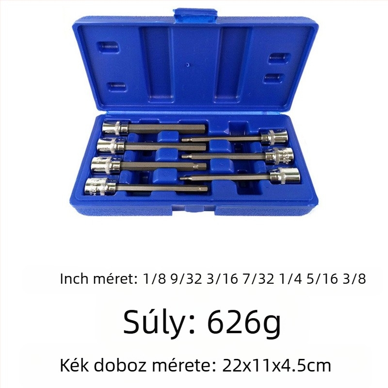 Pneumatikus autójavító készlet, 12 darabos, S2 szerszámacél, barázdált felület, MF márka