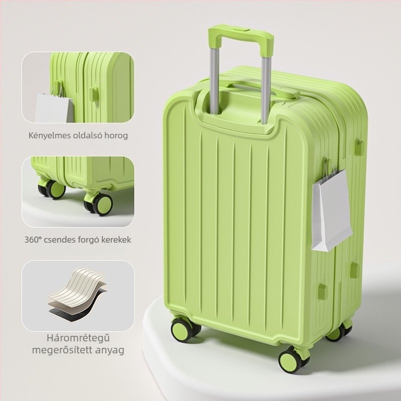 Utazótáska ABS+PC anyagból, univerzális kerekek, cipzáras nyitás, üzleti utazásokhoz