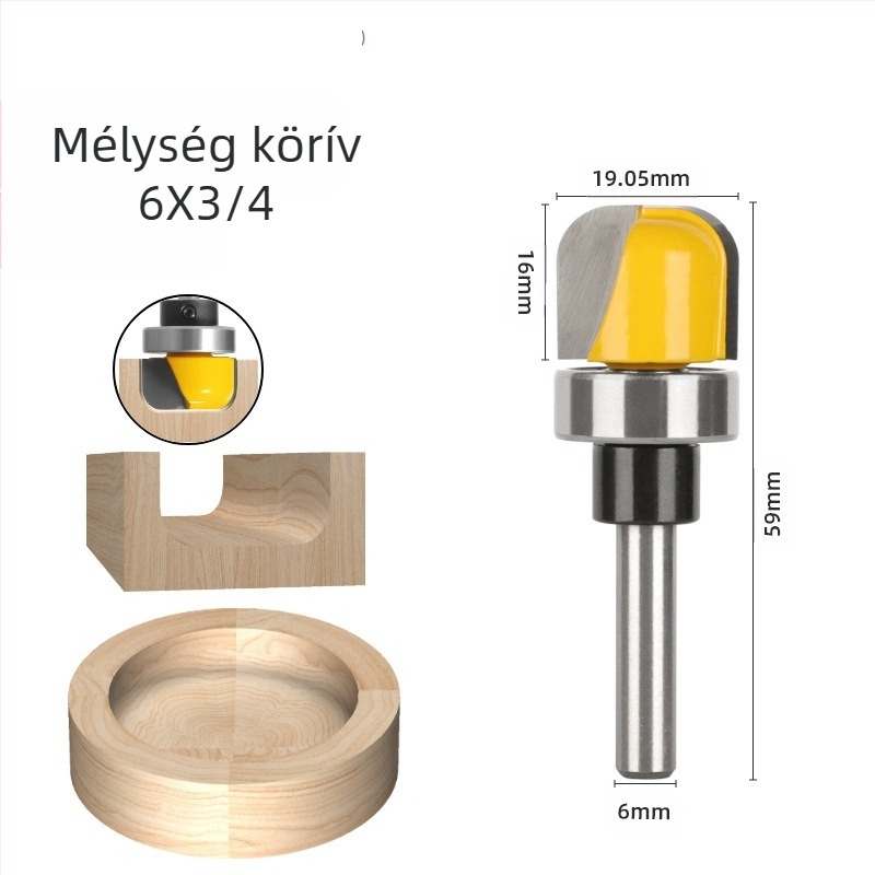 Faipari felületmaró fúró faipari felhasználásra, mély kör alakú alappal, kettős ívű alappal, sablonmásolás, csatornázás és kulcslyukfúrás