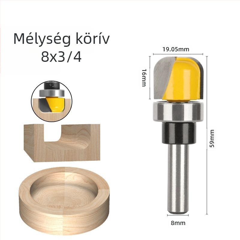 Faipari felületmaró fúró faipari felhasználásra, mély kör alakú alappal, kettős ívű alappal, sablonmásolás, csatornázás és kulcslyukfúrás