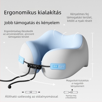Memóriahabos U-alakú utazó nyakpárna, poliészter anyag, könnyű, legfeljebb 0,5 kg