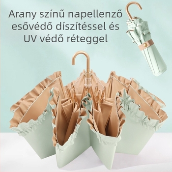 Háromrészes összecsukható esernyő 8 bordával, UPF >50, 190T ütésálló anyag, szár: ötvözet, bordák: rostos