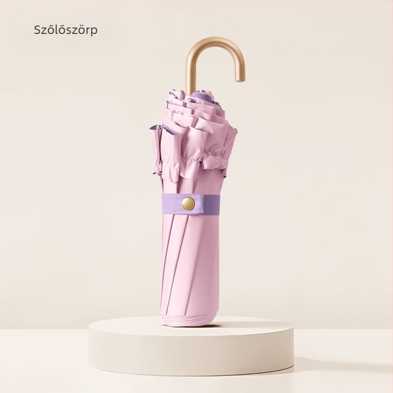 Háromrészes összecsukható esernyő 8 bordával, UPF >50, 190T ütésálló anyag, szár: ötvözet, bordák: rostos