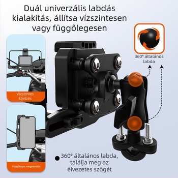 Motorkerékpár és elektromos kerékpár telefon-tartó – ütésálló, rezgésálló, nylon és fém szerkezet, stabil navigációhoz