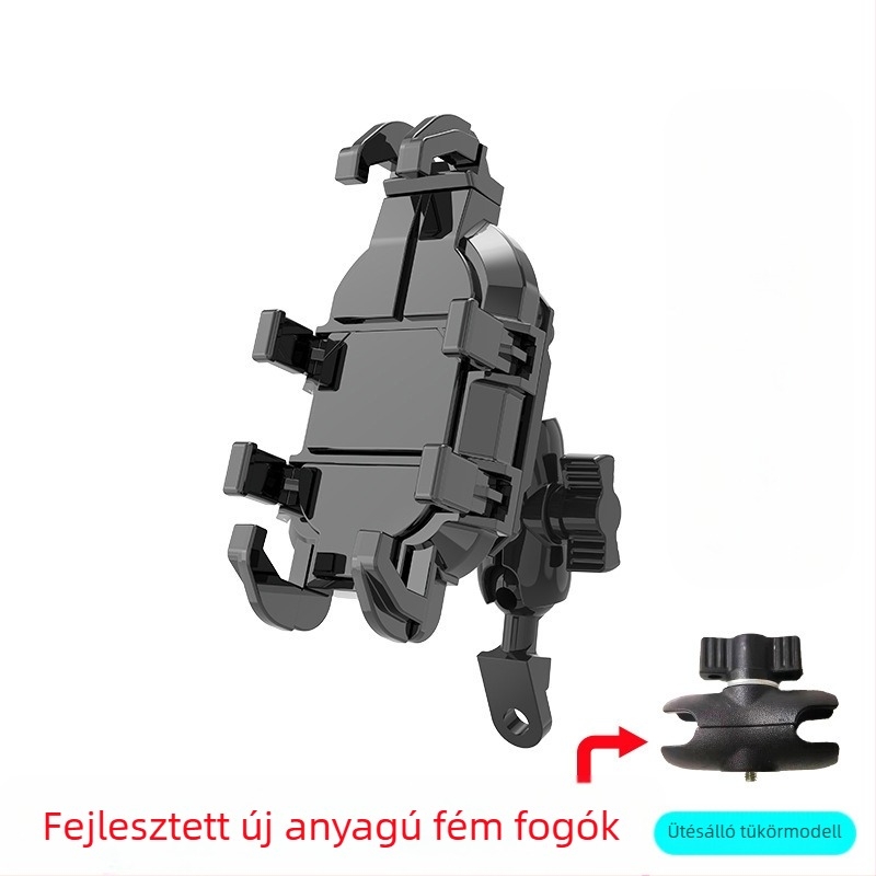 Motorkerékpár és elektromos kerékpár telefon-tartó – ütésálló, rezgésálló, nylon és fém szerkezet, stabil navigációhoz