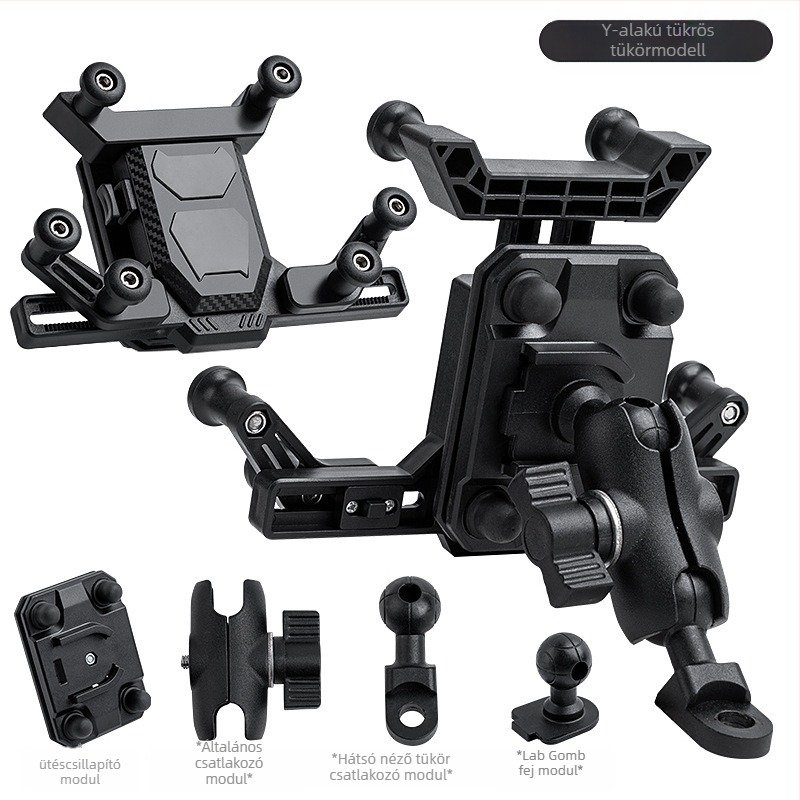 Motorkerékpár és elektromos kerékpár telefon-tartó – ütésálló, rezgésálló, nylon és fém szerkezet, stabil navigációhoz