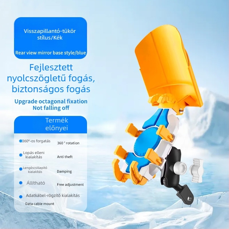 Motorkerékpár és elektromos kerékpár telefon-tartó – ütésálló, rezgésálló, nylon és fém szerkezet, stabil navigációhoz