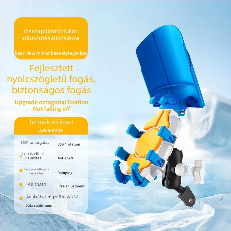 Motorkerékpár és elektromos kerékpár telefon-tartó – ütésálló, rezgésálló, nylon és fém szerkezet, stabil navigációhoz