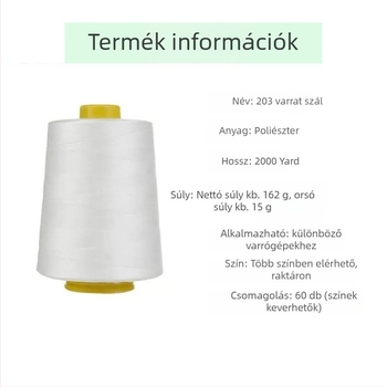 Varrószál, nagy sebességű, poliészter-spandex, South Village márka, ruházathoz és háztartási textilekhez