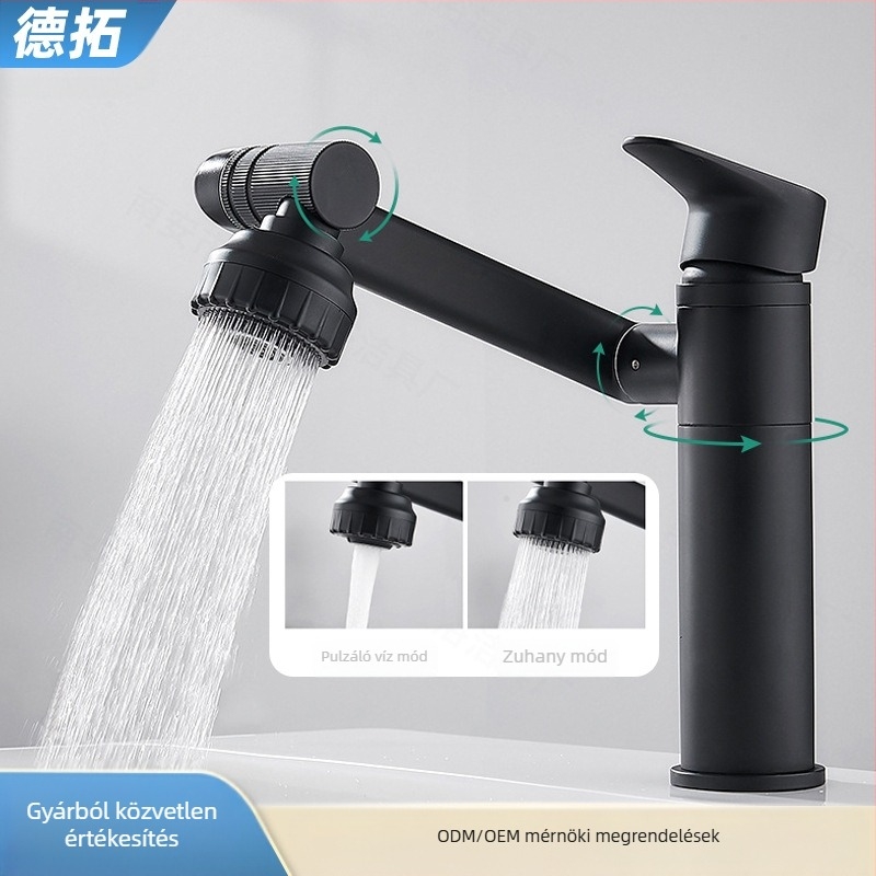 Mosdócsap - rozsdamentes acél, meleg/hideg keverés, egykaros kivitel, kerámiabetétű szelep, beépítés alapra, 0–70°C