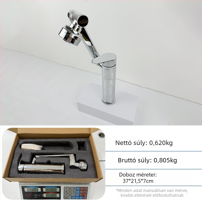 Mosdócsap - rozsdamentes acél, meleg/hideg keverés, egykaros kivitel, kerámiabetétű szelep, beépítés alapra, 0–70°C