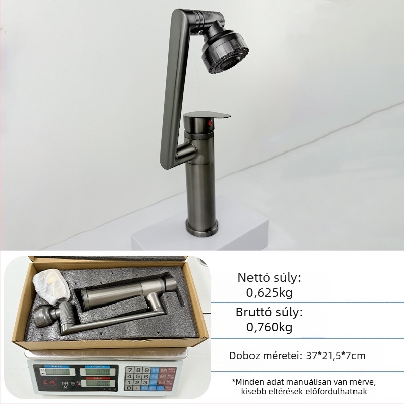 Mosdócsap - rozsdamentes acél, meleg/hideg keverés, egykaros kivitel, kerámiabetétű szelep, beépítés alapra, 0–70°C