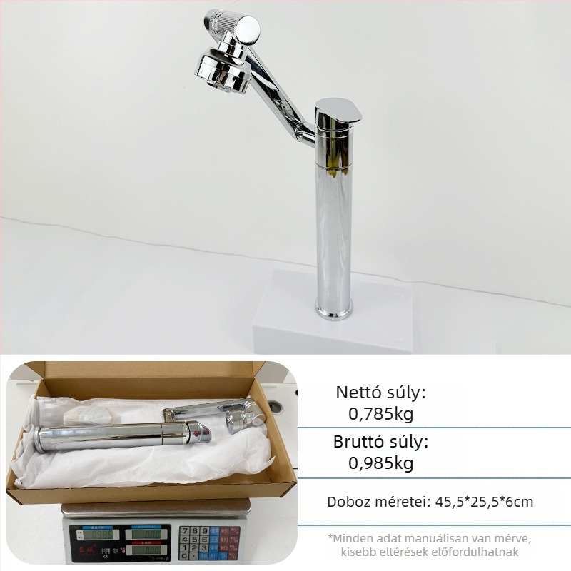 Mosdócsap - rozsdamentes acél, meleg/hideg keverés, egykaros kivitel, kerámiabetétű szelep, beépítés alapra, 0–70°C