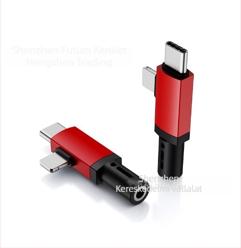 2-in-1 USB-C és Lightning audió- és töltés adapter Apple, Samsung és Google eszközeihez (HS-118 modell)