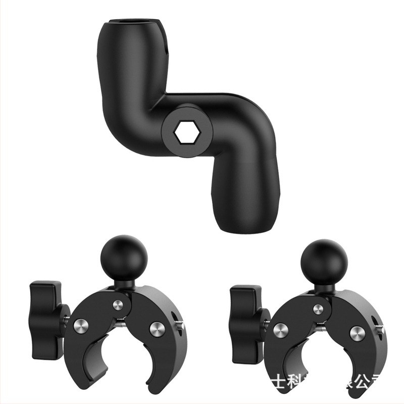 Motoros szívócsapos tartó 25 mm gömbfejjel telefonhoz és kamerához, nylon+rost konstrukció, kormányhoz rögzíthető, multifunkcionális kameraoszlop