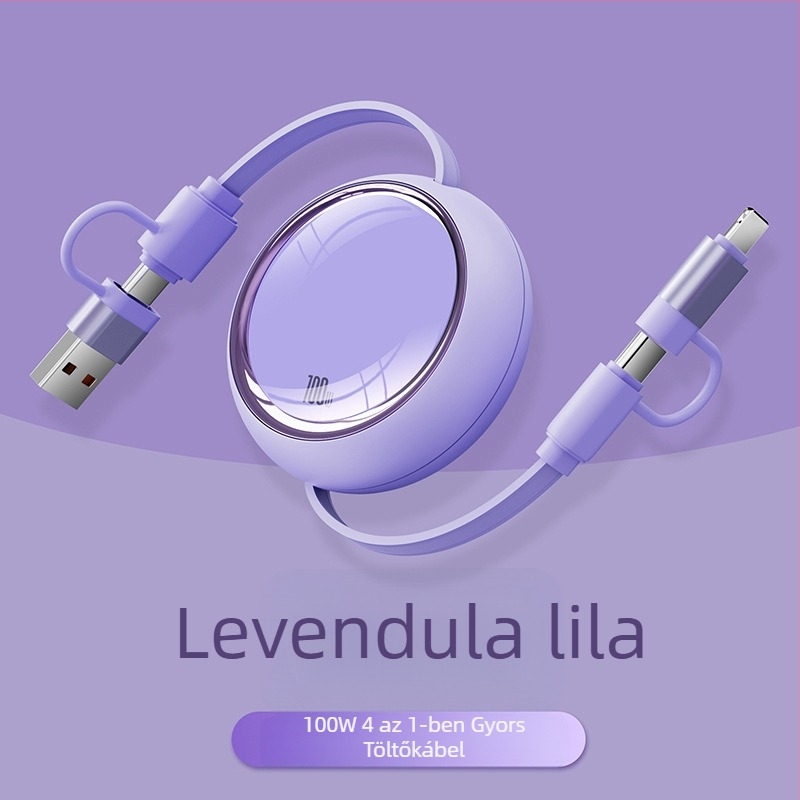 100W-os 3-in-1 hajlítható adatkábel gyors töltéshez – Lightning, USB-C és Micro USB csatlakozókkal