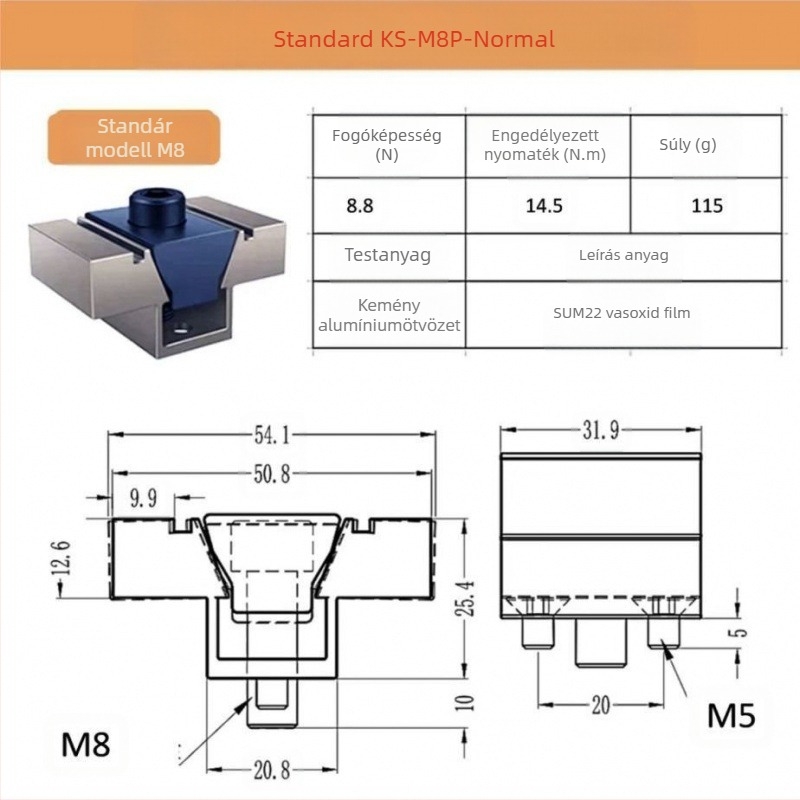Hegesztőállomás fixáló – többfunkciós élfogó, mágnesmentes, egyoldalas kivitel