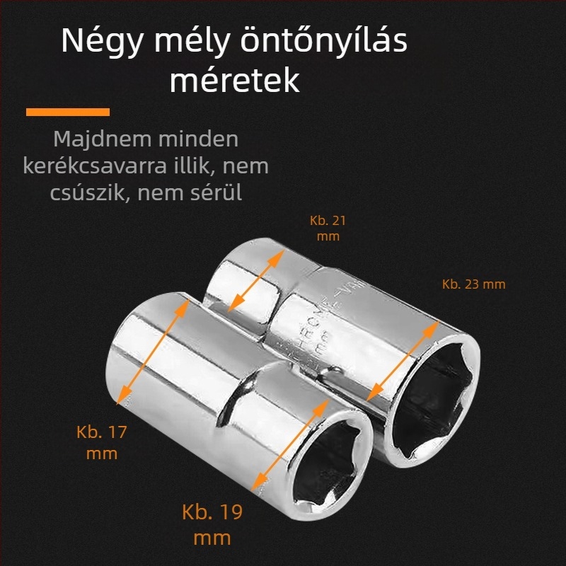 L-típusú gömbfejes szerelőkulcs készlet gumiabroncsokhoz, nehéz kivitel, króm-vanádium acélból