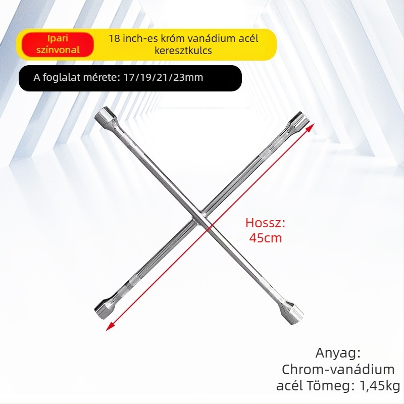 L-típusú gömbfejes szerelőkulcs készlet gumiabroncsokhoz, nehéz kivitel, króm-vanádium acélból