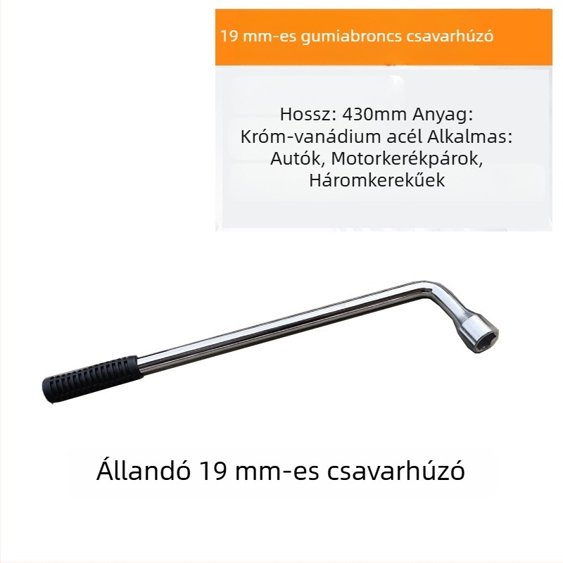 L-típusú gömbfejes szerelőkulcs készlet gumiabroncsokhoz, nehéz kivitel, króm-vanádium acélból