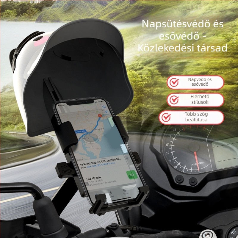Mobiltelefon-tartó motorkerékpár és elektromos kerékpárhoz – univerzális, műanyag, testreszabható