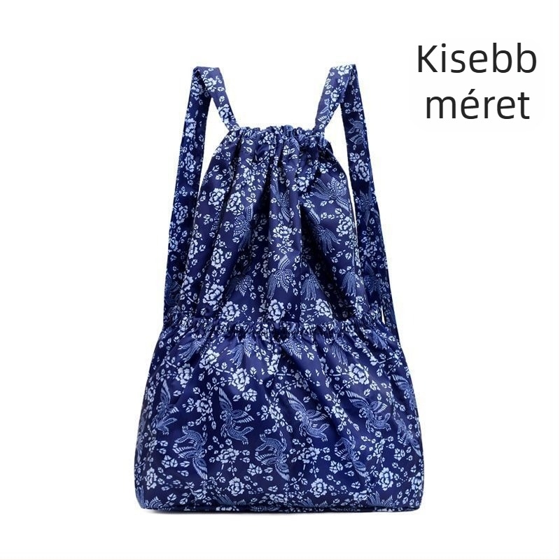 Uniszex kötőzsinóros hátizsák – nylon, vízálló, belső zsebek a telefonhoz és azonosítóhoz, külső nyitott zseb, 2025 tavasza