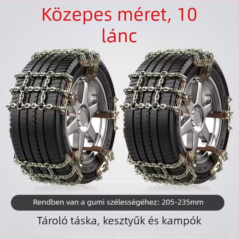 Snow King ötvözet hólánc autókhoz, Tian Grid stílus, univerzális 165-285-ös abroncsokhoz