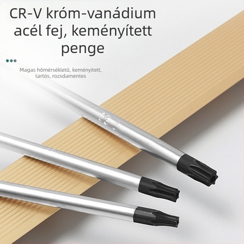 Hosszabbított csavarhúzóbitkészlet mágneses végével – Torx (T5, T8, T27, T30) és hatszögletű bitek, szénacél